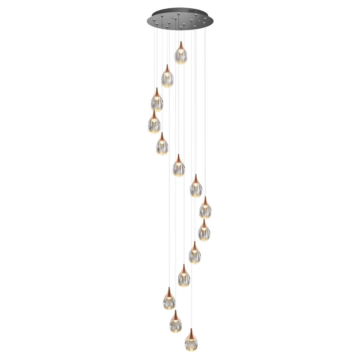 Люстра каскадная Delight Collection Stilla MD24001004-14A copper/clear