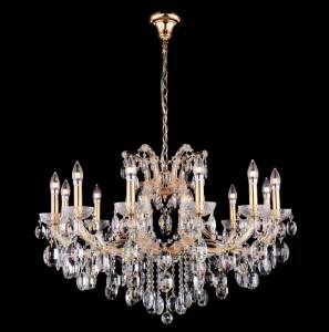 Подвесная хрустальная люстра Hollywood Crystal Lux HOLLYWOOD SP12 GOLD