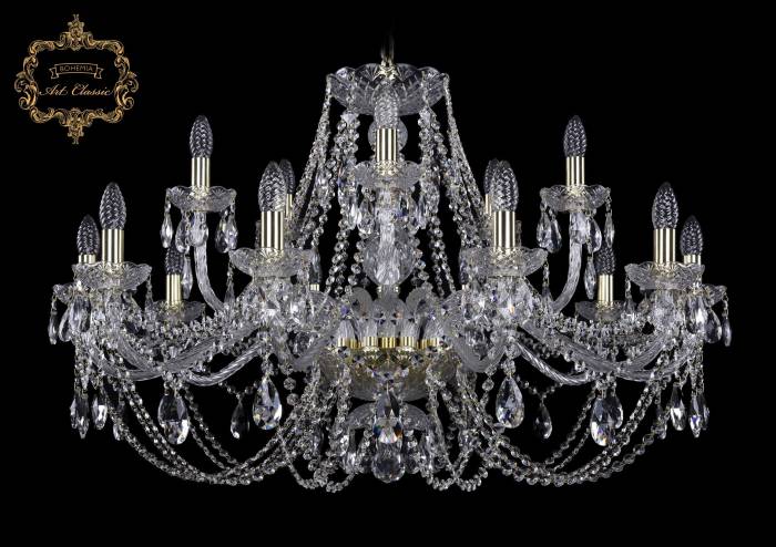 Подвесная хрустальная люстра 11.21 Art Classic 11.21.10+5.360.Gd.Sp