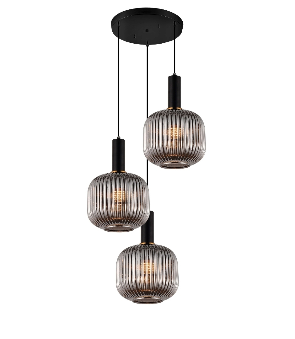 Светильник подвесной Lumina Deco Gato LDP 1217-3 GY+BK