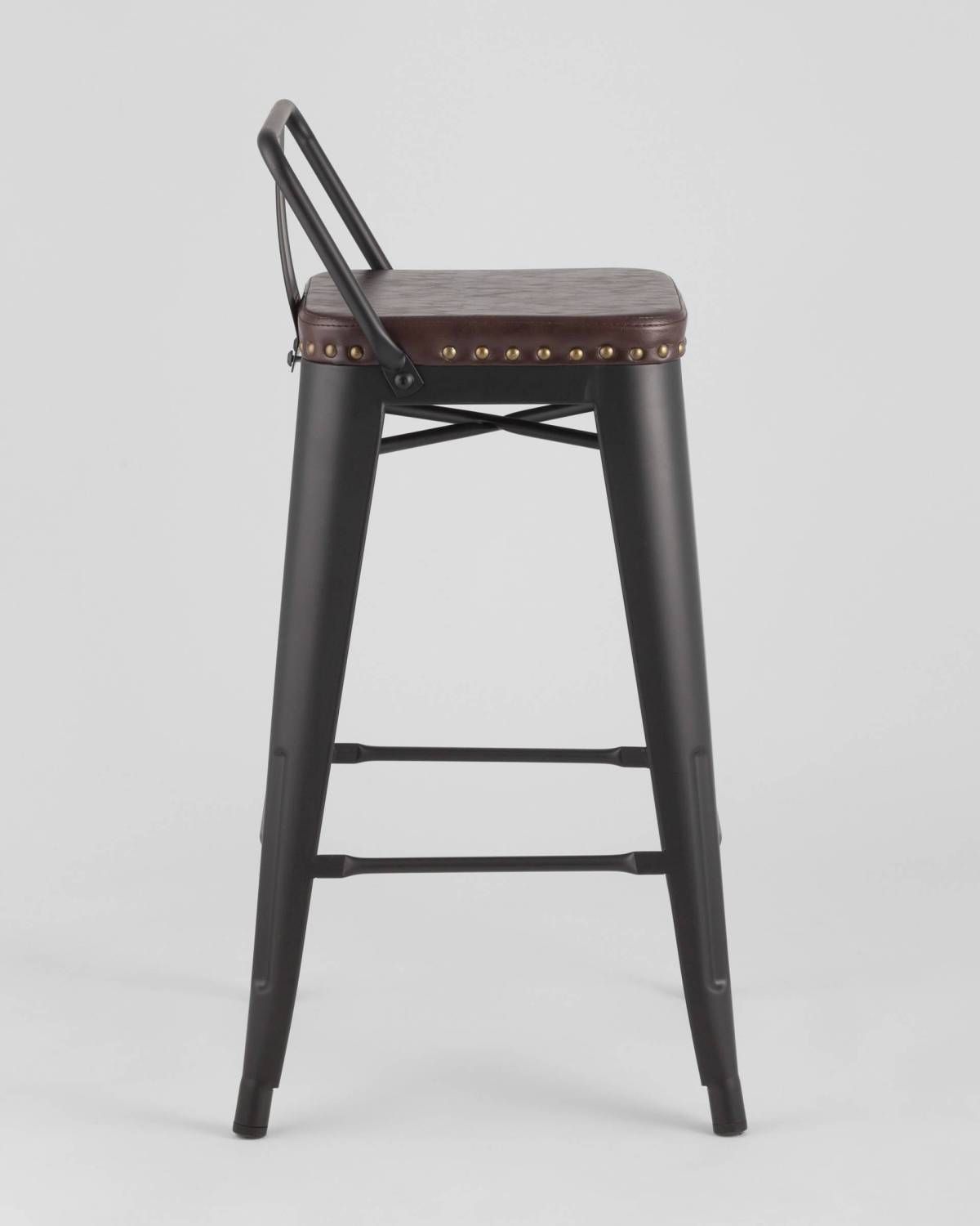 Полубарный стул Stool Group Tolix Soft LF626A MATTE BLACK 3474+PU7005