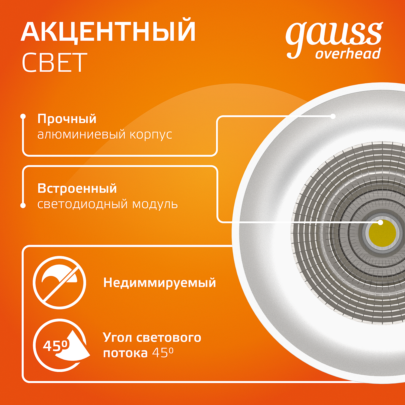 Накладной светильник Gauss HD030