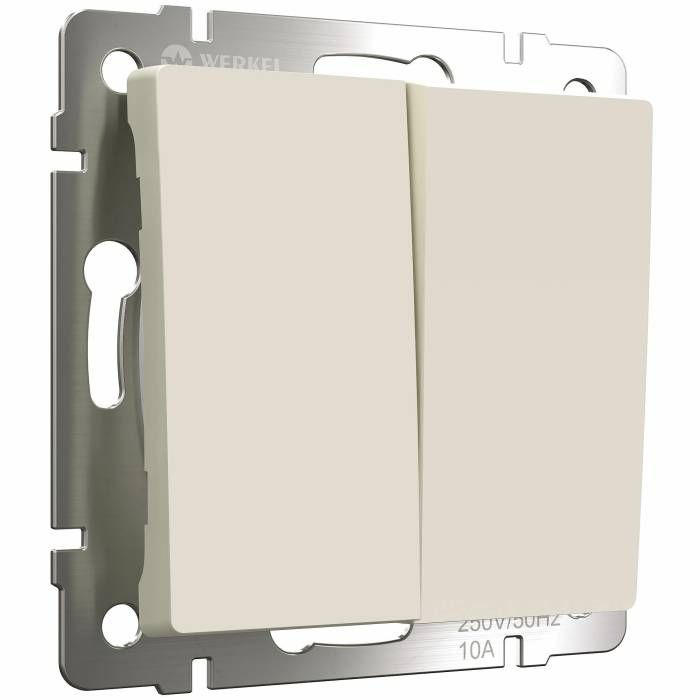 Выключатель Werkel W1122062/ Выключатель двухклавишный проходной (айвори матовый)