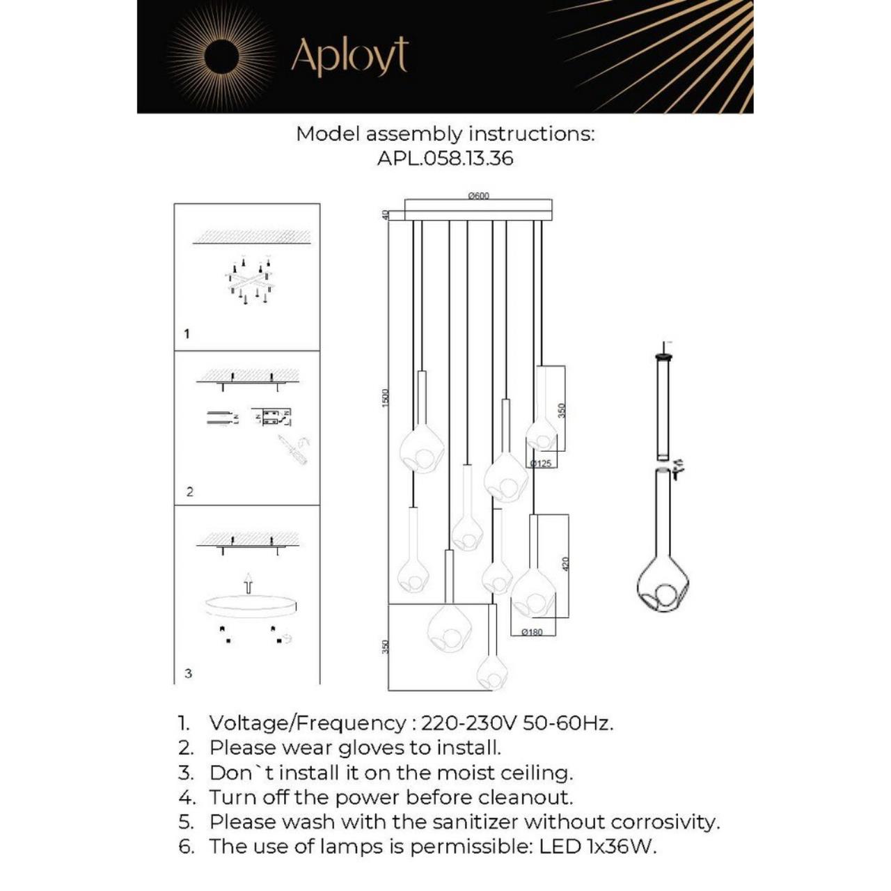Люстра каскадная Aployt Wisia APL.058.13.36