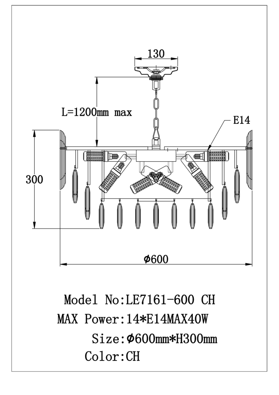 Подвесная люстра LEON Jacqueline LE7161/600 CH