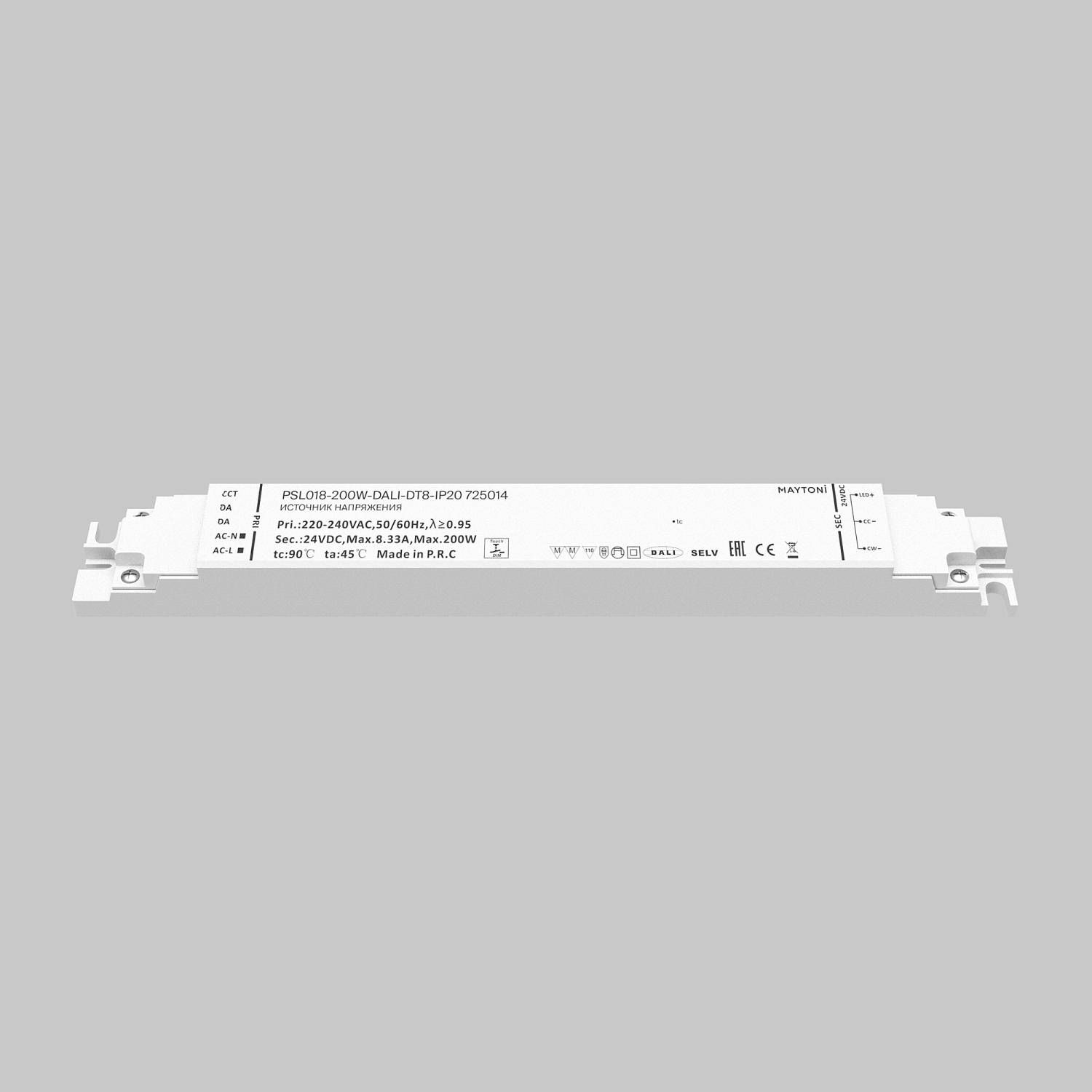 Источник напряжения 24В Dali DT8 200Вт IP 20 Maytoni Источники напряжения DALI 725014 Источник напряжения 24В Dali DT8 200Вт IP 20 Maytoni Источники напряжения DALI 725014