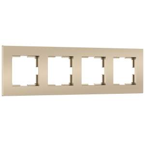 Рамка Werkel W0042911/ Рамка на 4 поста Slab (шампань софт)