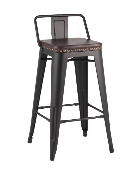 Полубарный стул Stool Group Tolix Soft LF626A MATTE BLACK 3474+PU7005