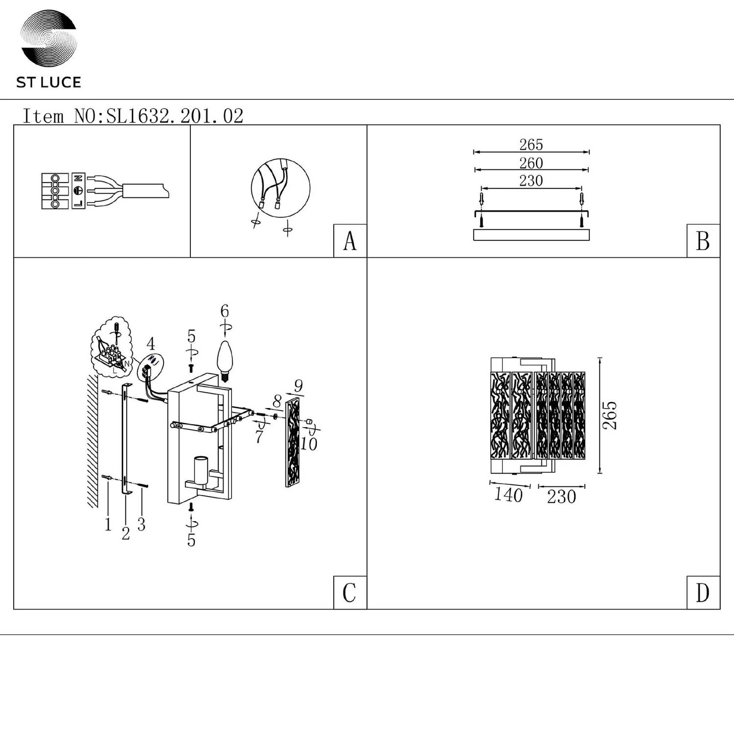Настенное бра ST Luce Mira SL1632.201.02 Настенное бра ST Luce Mira SL1632.201.02