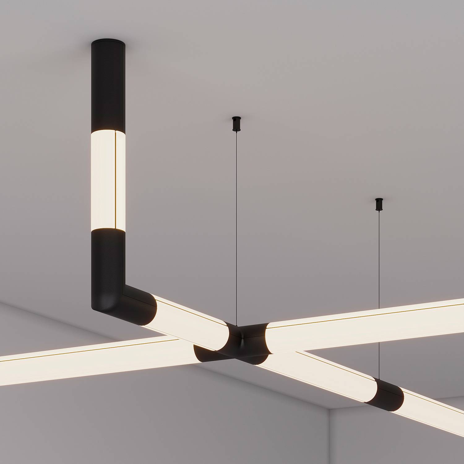 Крестовой коннектор для соединения 4-х отрезков профиля ROUND-D36-360 Arlight Sl-Round 050544