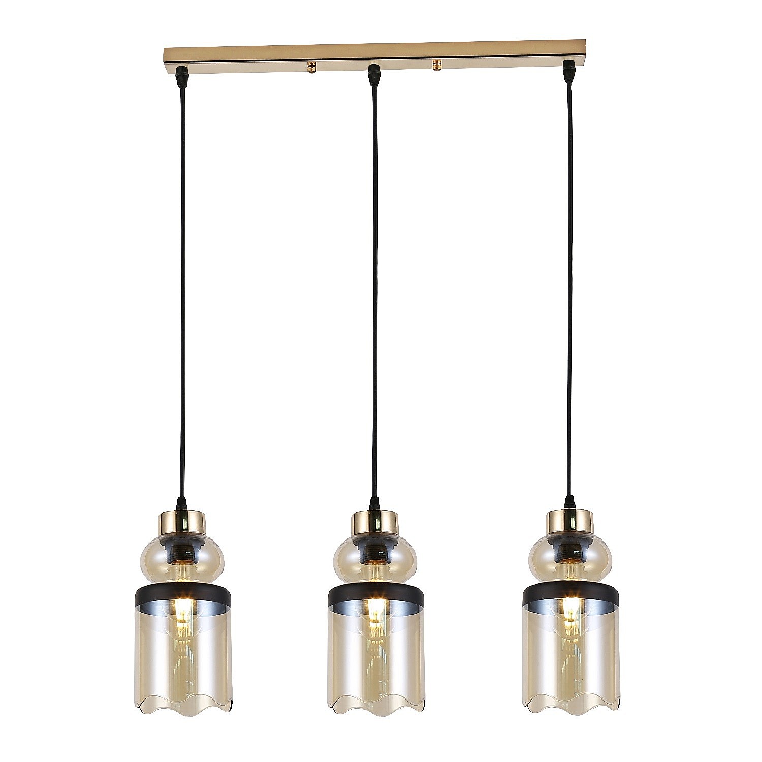 Светильник подвесной ЭкономСвет 30109 30109/3GD AMB+BK