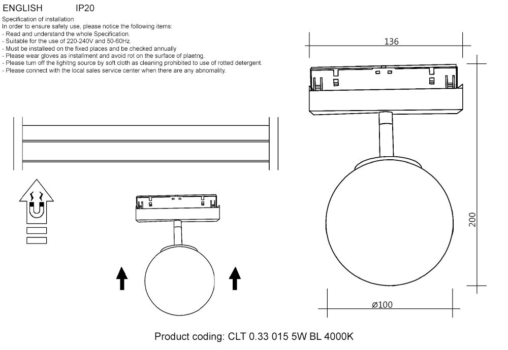 Трековый светильник Crystal Lux Space CLT 0.33 015 5W BL 4000K Трековый светильник Crystal Lux Space CLT 0.33 015 5W BL 4000K
