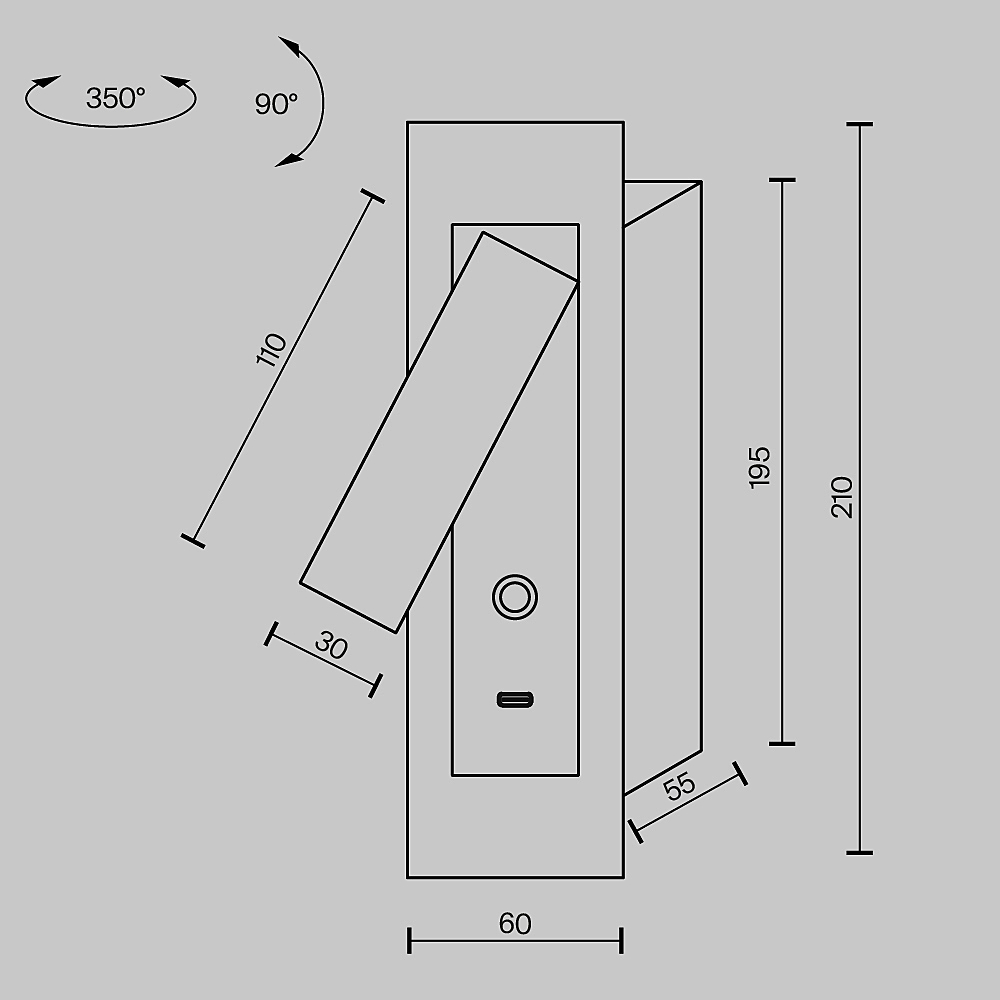 Настенный светильник Maytoni Axiom MOD495WL-L3B3K1