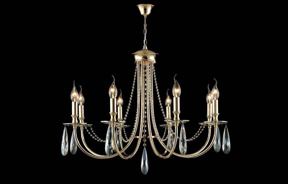 Подвесная люстра Crystal Lux Victoria VICTORIA SP8 GOLD/AMBER