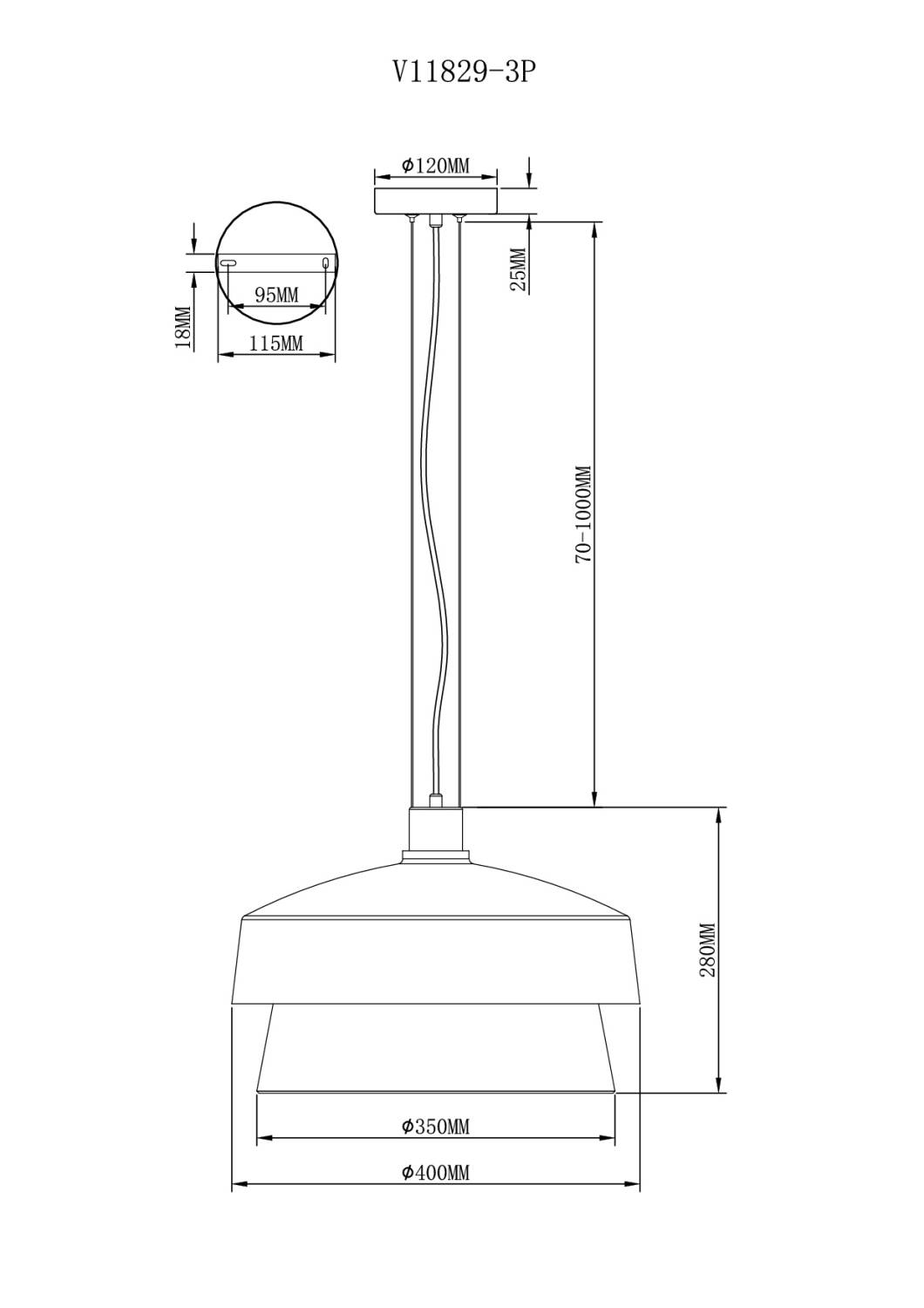 Светильник подвесной Moderli Takoma V11829-3P