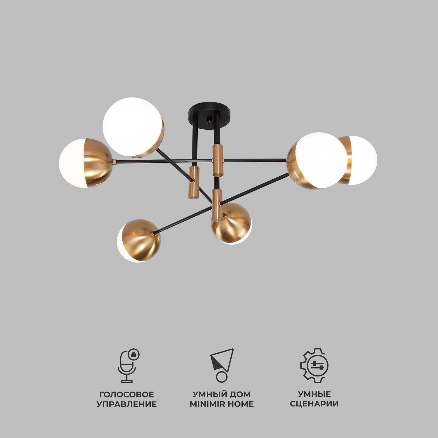 Потолочная люстра Eurosvet Nuvola 70129/6 латунь Smart