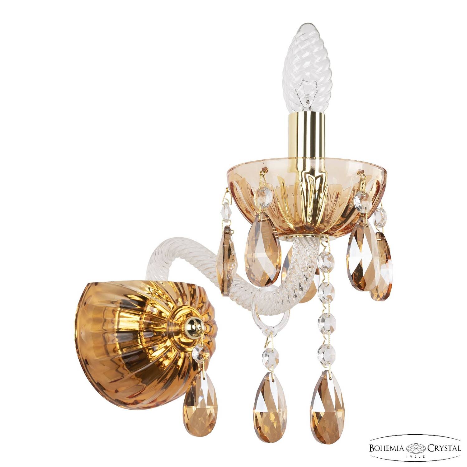 Настенное бра Bohemia 5413 5413B/1/165 G Amber/M-1H K721