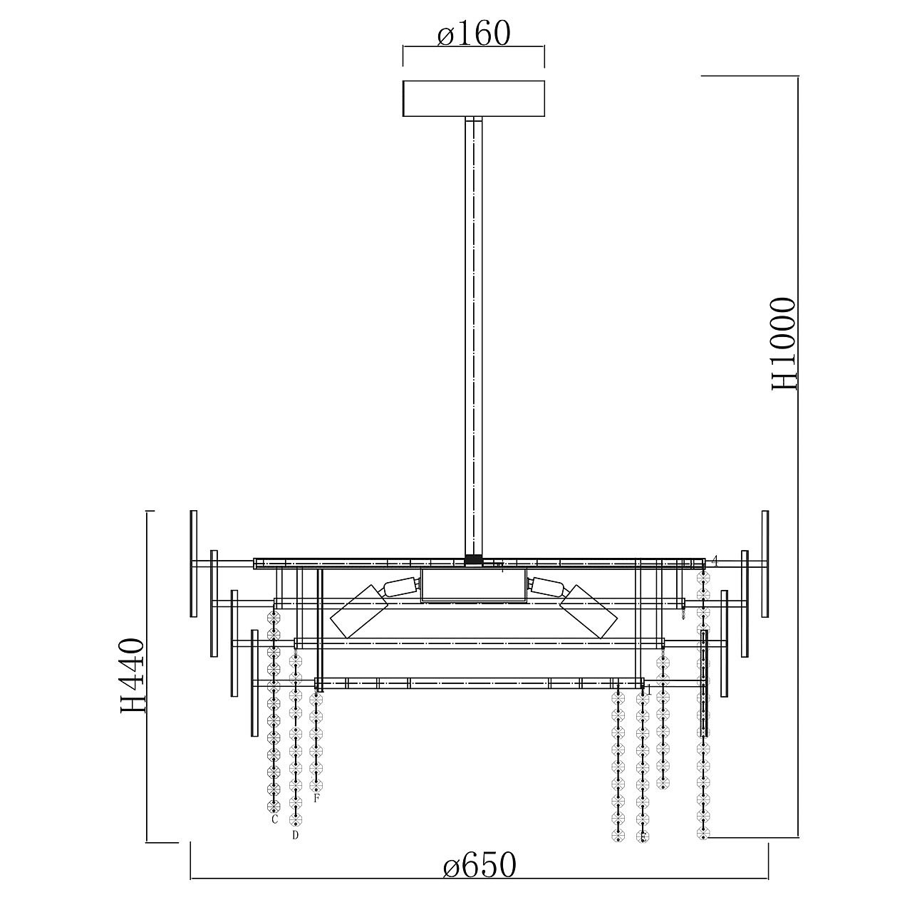 Люстра на штанге Chiaro Кармен 394010706