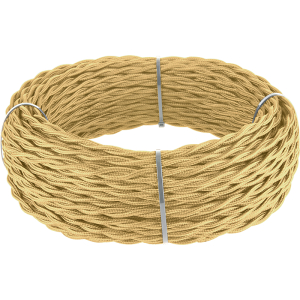 Ретро кабель Werkel Ретро кабель золотой песок W6452647/ Ретро кабель витой 2х2,5 (золотой песок) под заказ