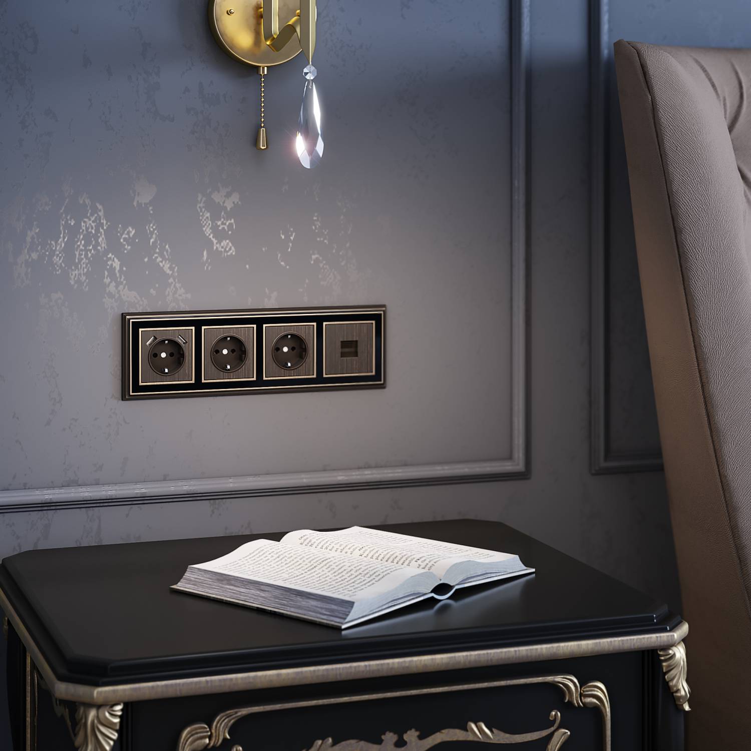 Накладка на механизм Werkel W1179012/ Накладка для розетки IP20 (бронзовый)