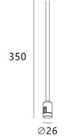 Потолочный крепеж к системе FANTOM 350mm Italline IT010-4016 black