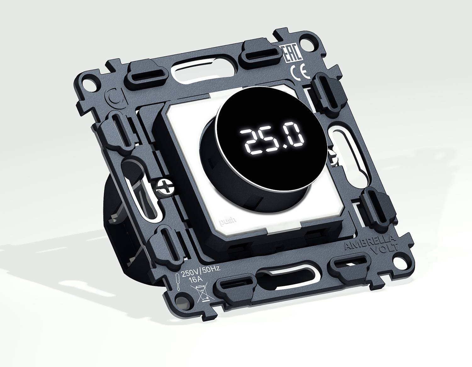 Механизм терморегулятора с цифровым дисплеем с датчиком для теплого пола Ambrella Volt QUANT VM1385