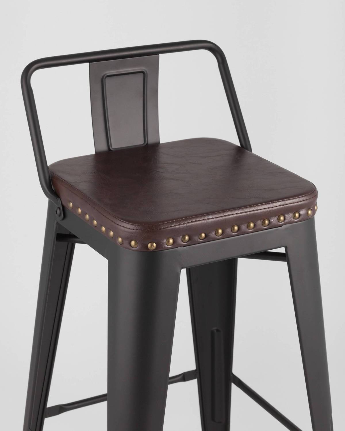 Полубарный стул Stool Group Tolix Soft LF626A MATTE BLACK 3474+PU7005