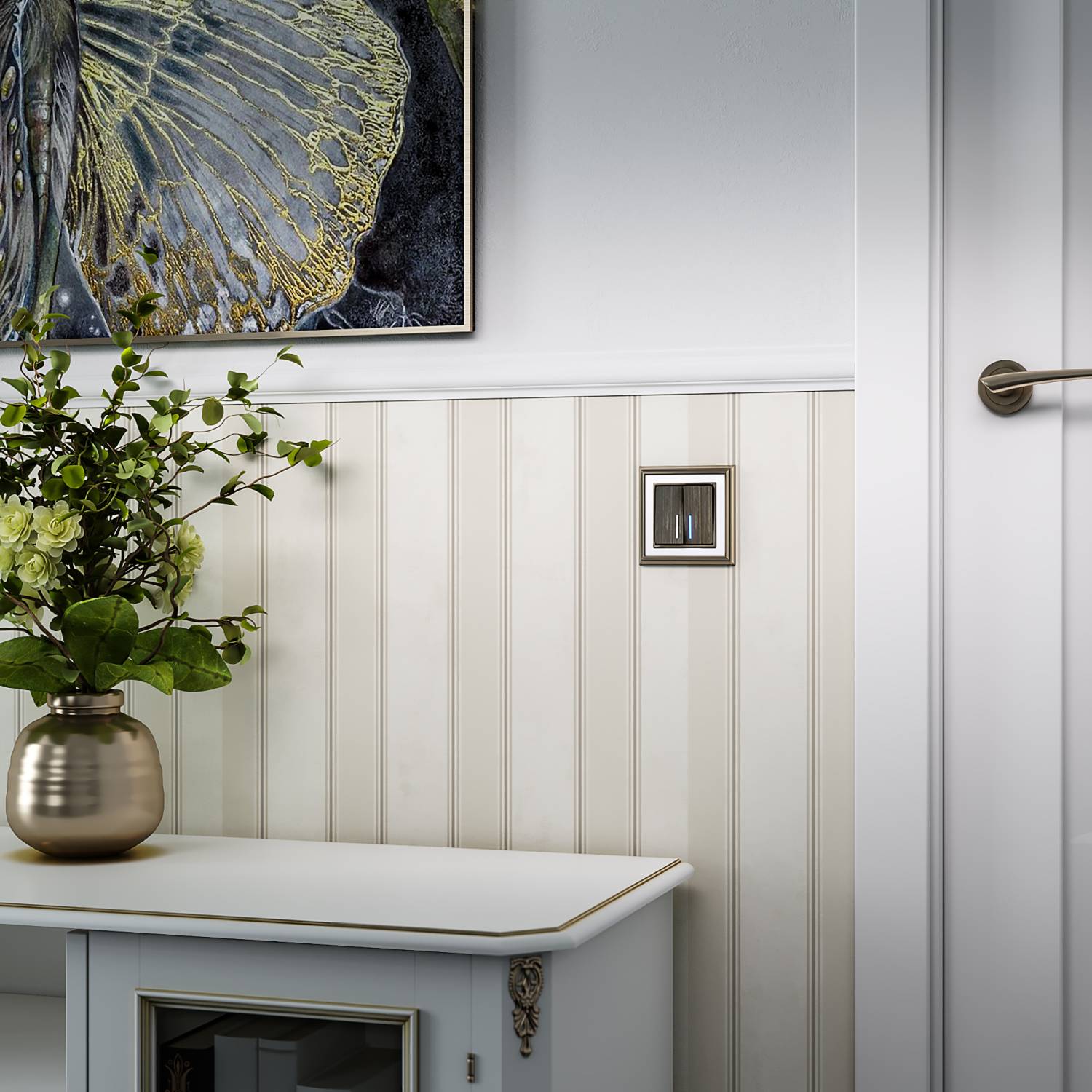 Накладка на механизм Werkel W1129112/ Набор клавиш для выключателя двухклавишного с подсветкой (бронзовый)