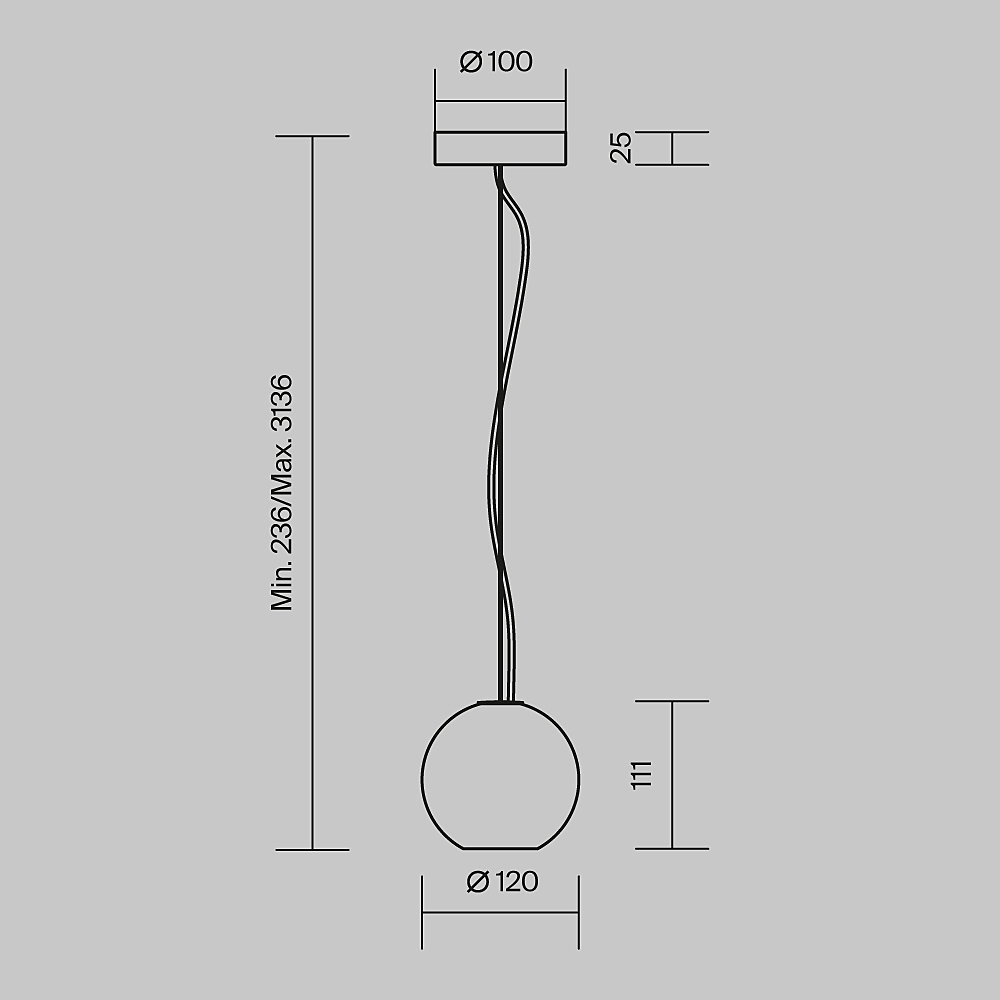 Светильник подвесной Maytoni Basic Texture MOD461PL-01BG