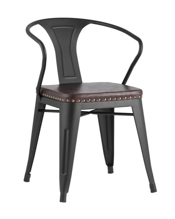 Обеденный стул Stool Group Tolix Arms Soft LF718H MATTE BLACK 3474+PU7005