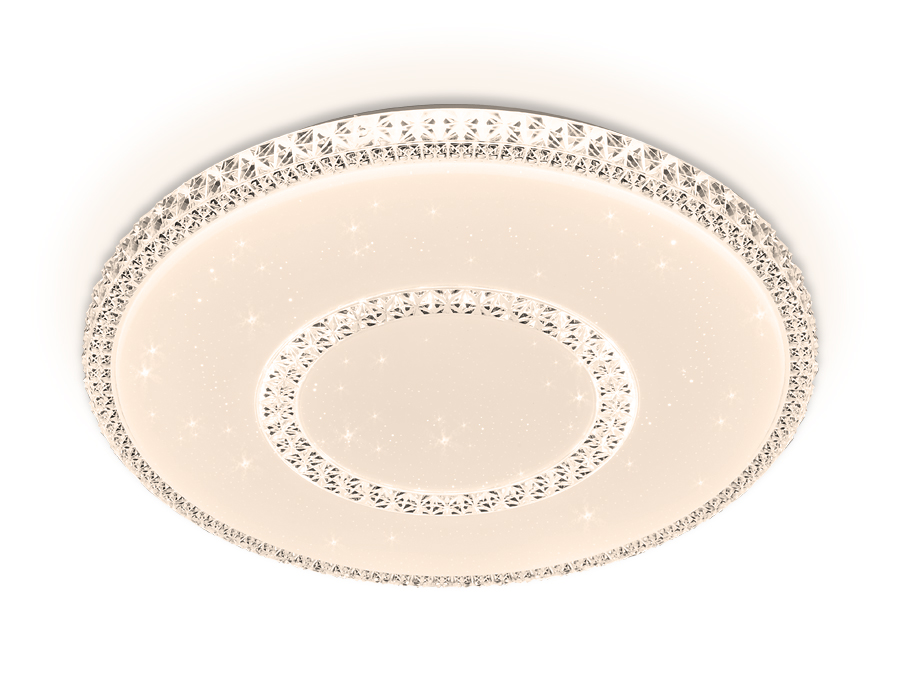 Потолочный светодиодный светильник Ambrella Orbital Crystal F99 WH 96W D500