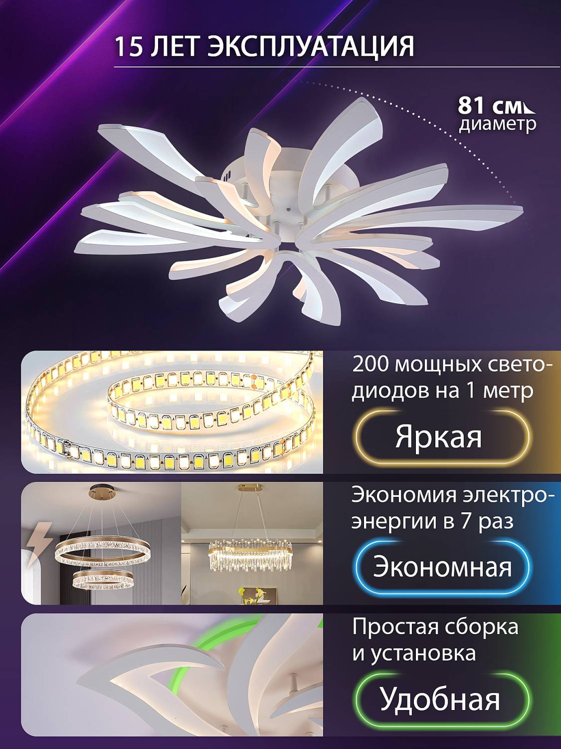 Потолочная люстра Natali Kovaltseva Vio LED LAMPS 81454