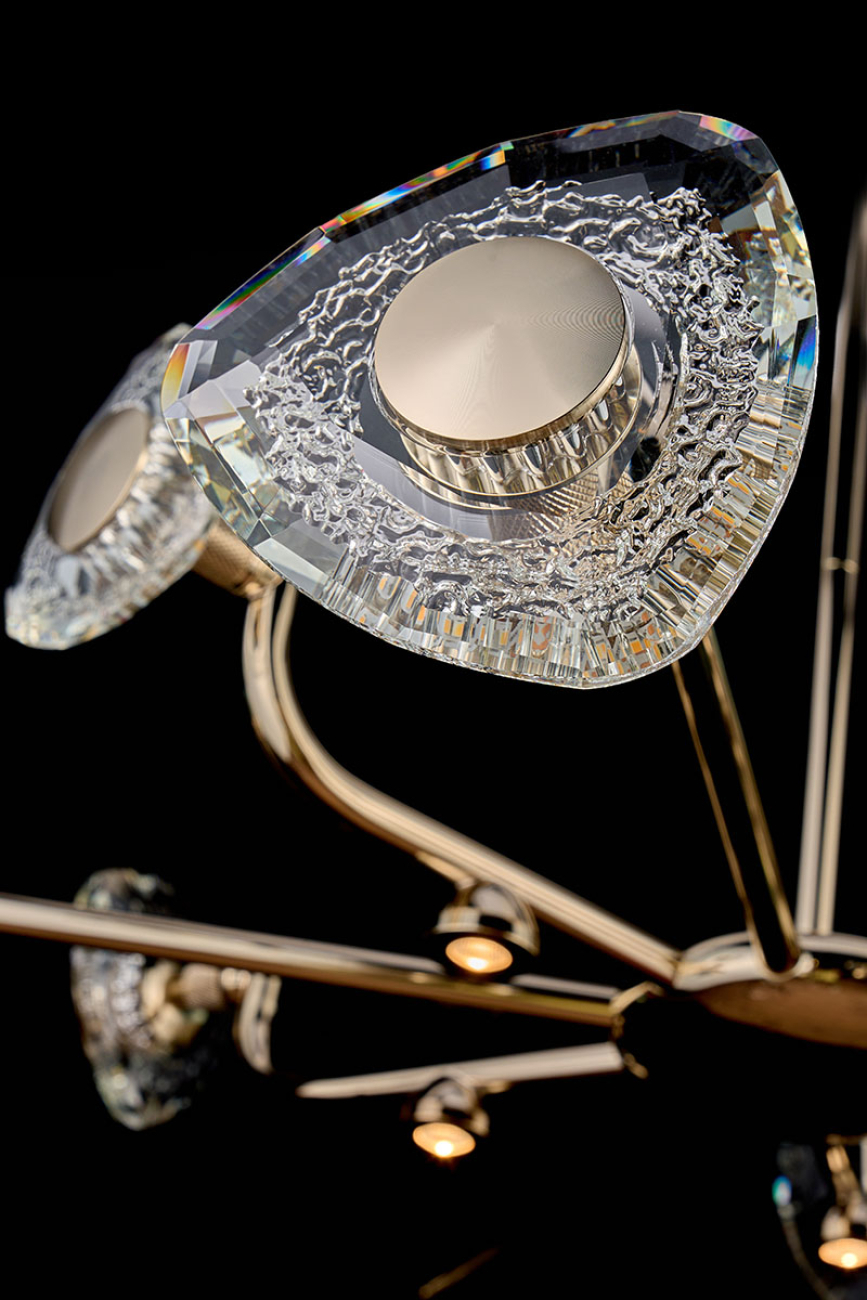 Люстра на штанге LEON Iris LE7913/8G Gold