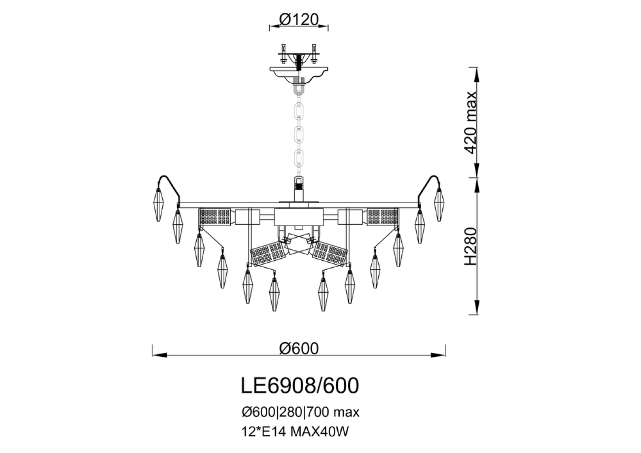 Подвесная люстра LEON Florence LE6908/600 CH