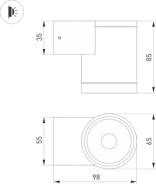 Уличный настенный светильник Arlight Ray 038153