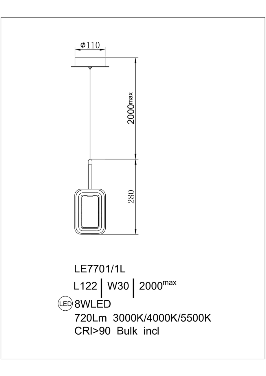 Светильник подвесной LEON Theona LE7701/1L Gold