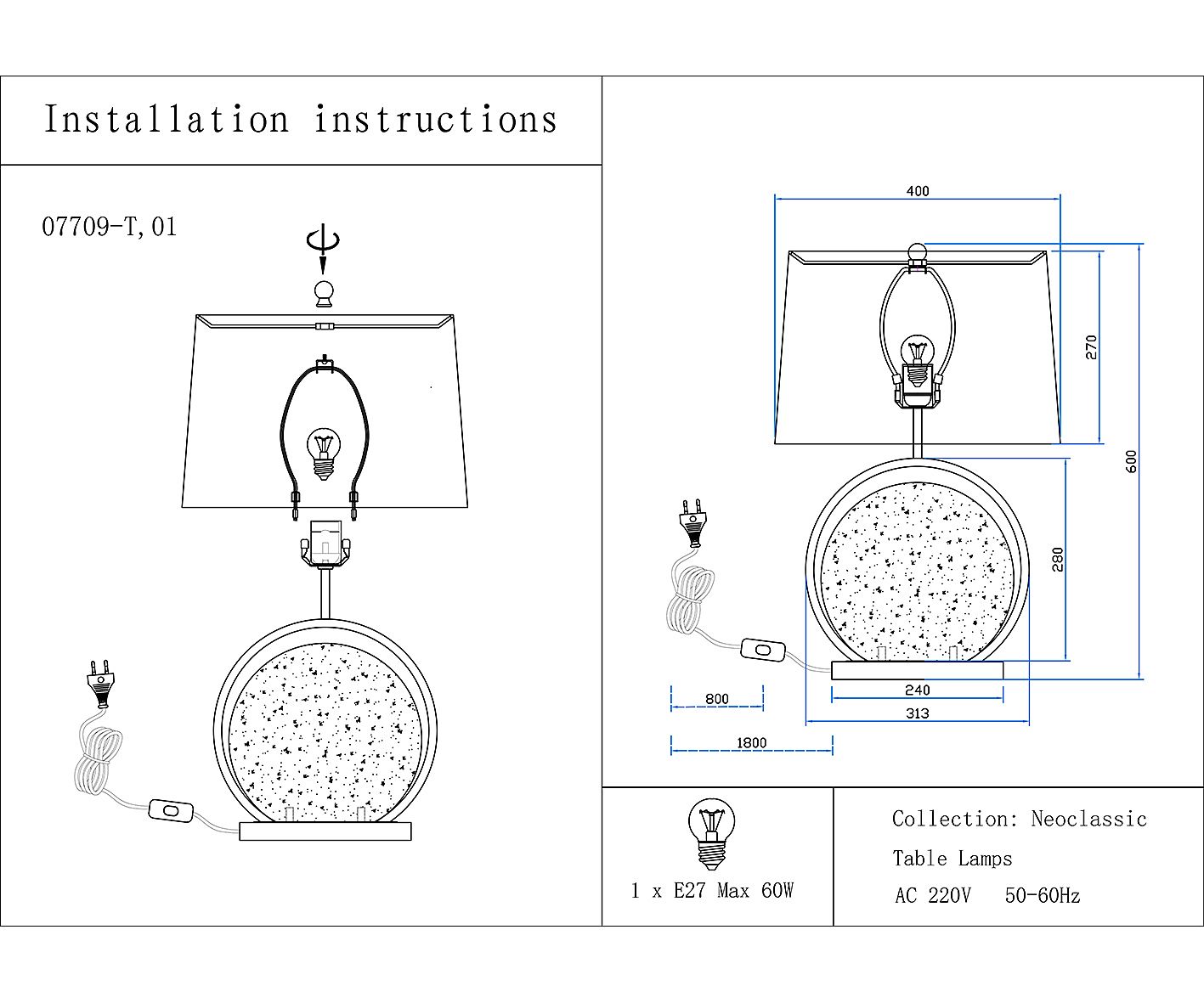 Настольная лампа KINK Light Элин 07709-T,01-20(01)