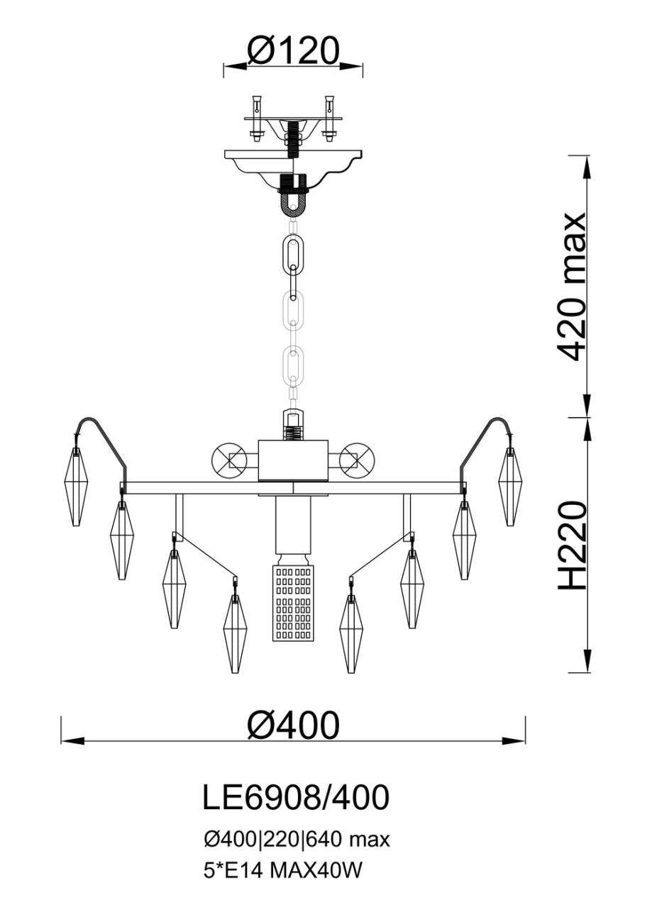 Подвесная люстра LEON Florence LE6908/400 CH