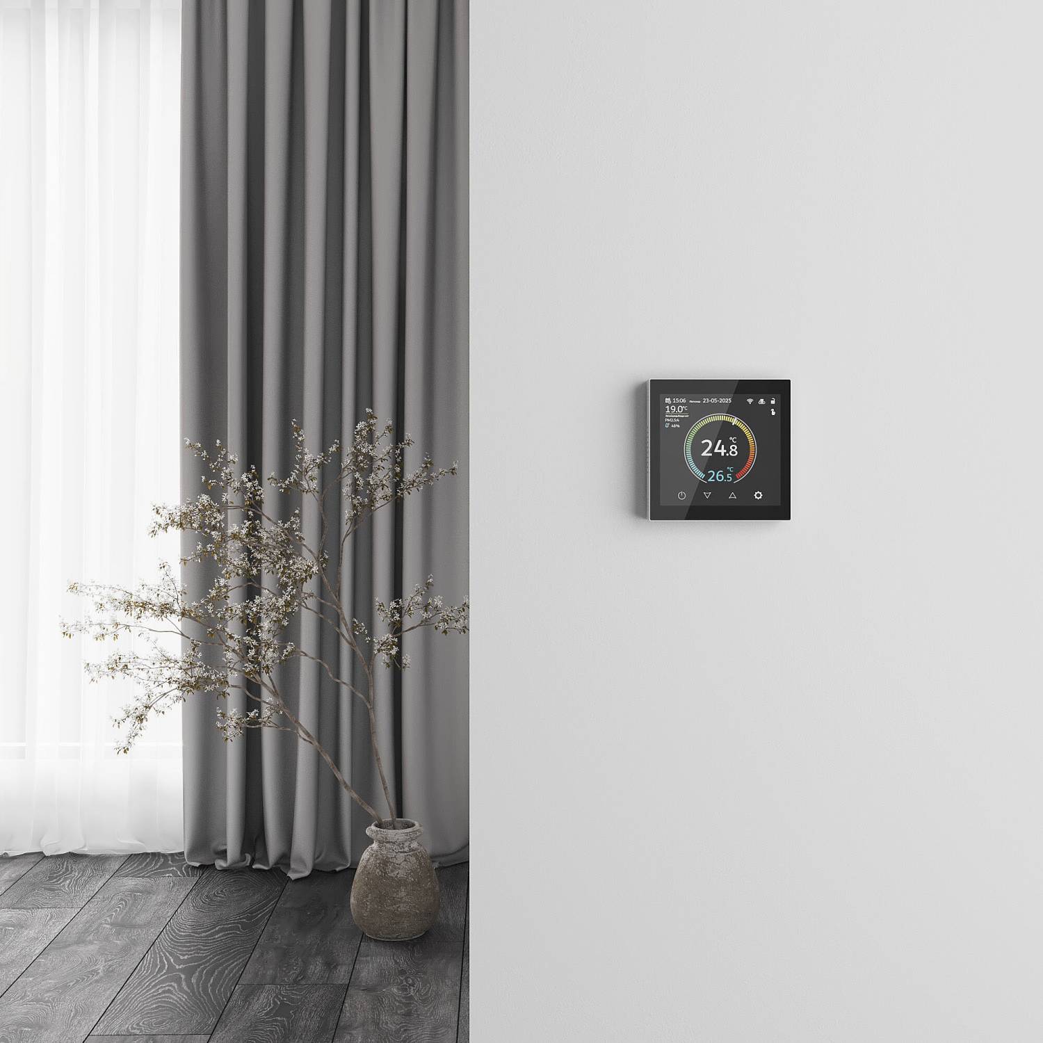 Терморегулятор Werkel Сенсорные механизмы белые W1851101/ Умный сенсорный терморегулятор с LCD дисплеем (белый)