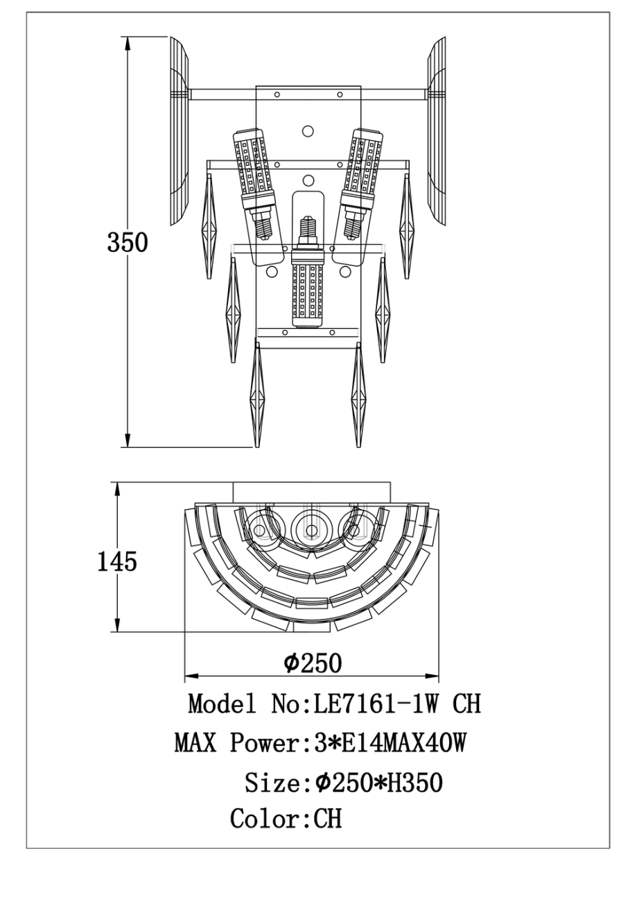 Настенное бра LEON Jacqueline LE7161/1W CH/GR