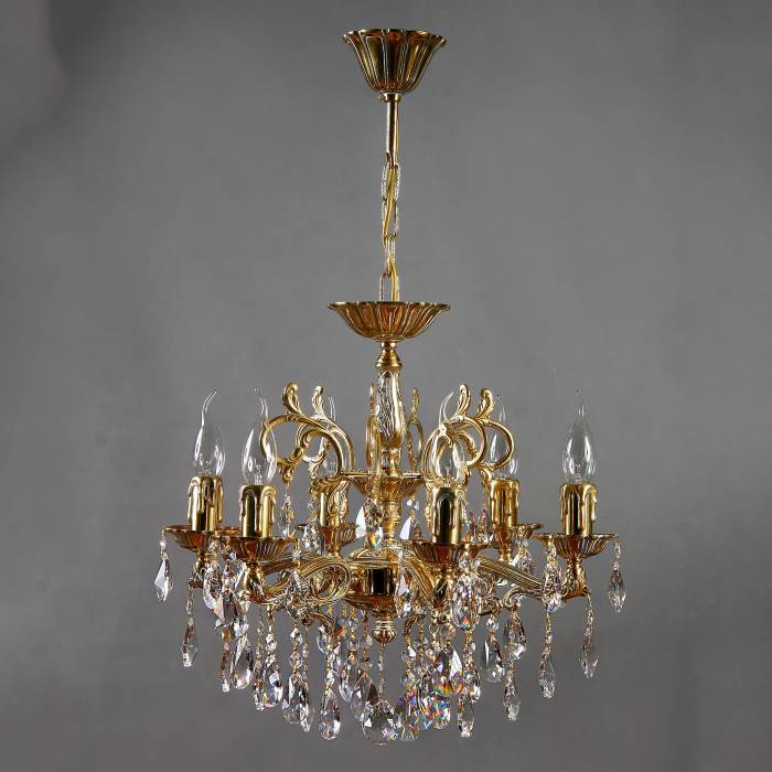 Подвесная хрустальная люстра Leon Ambiente 2128/6 WP Tear drop