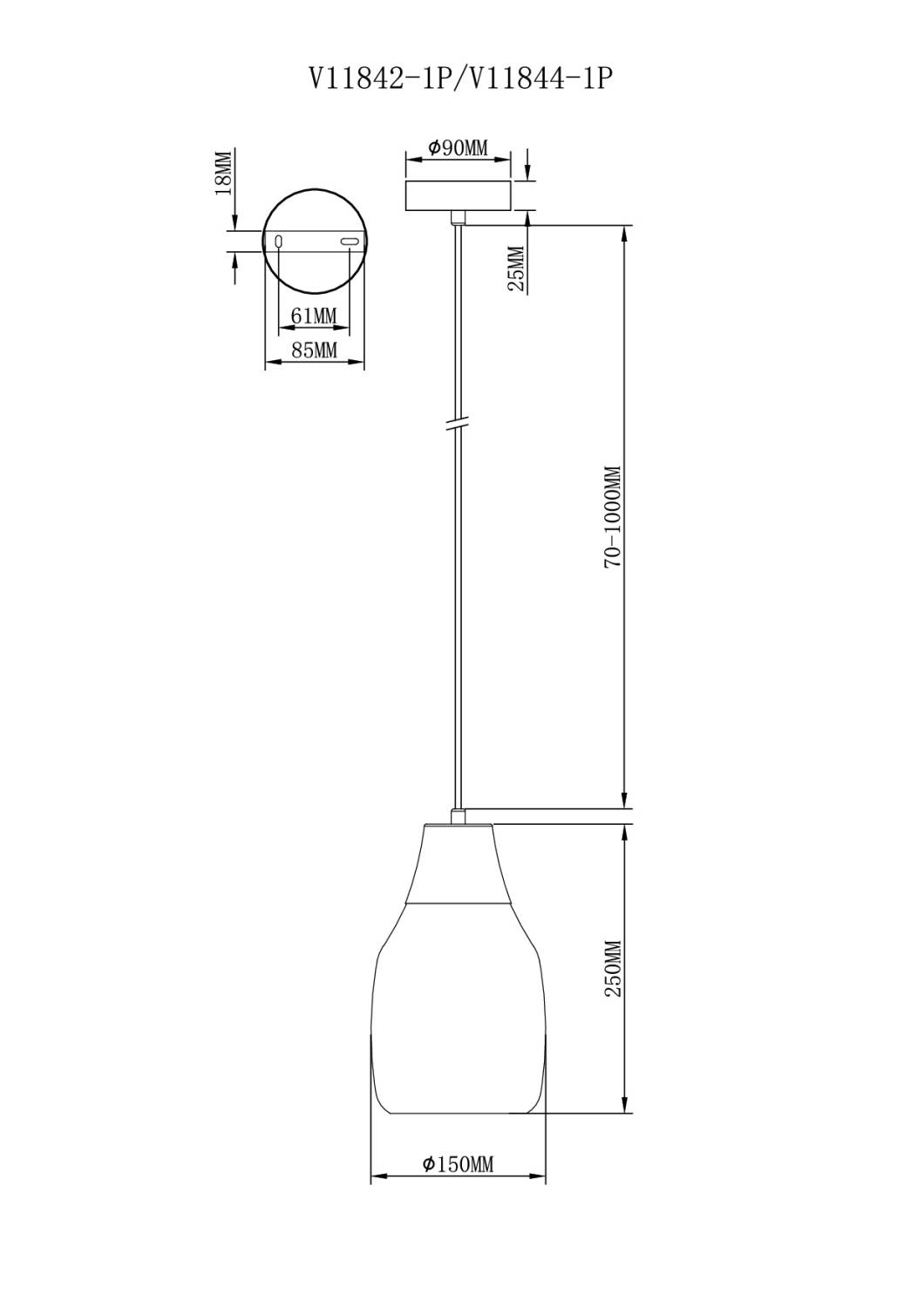 Светильник подвесной Moderli Adalina V11842-1P