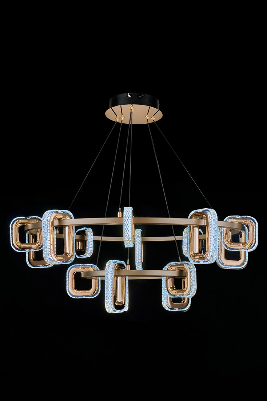 Подвесная люстра LEON Theona LE7701/10+5 Grey/Gold