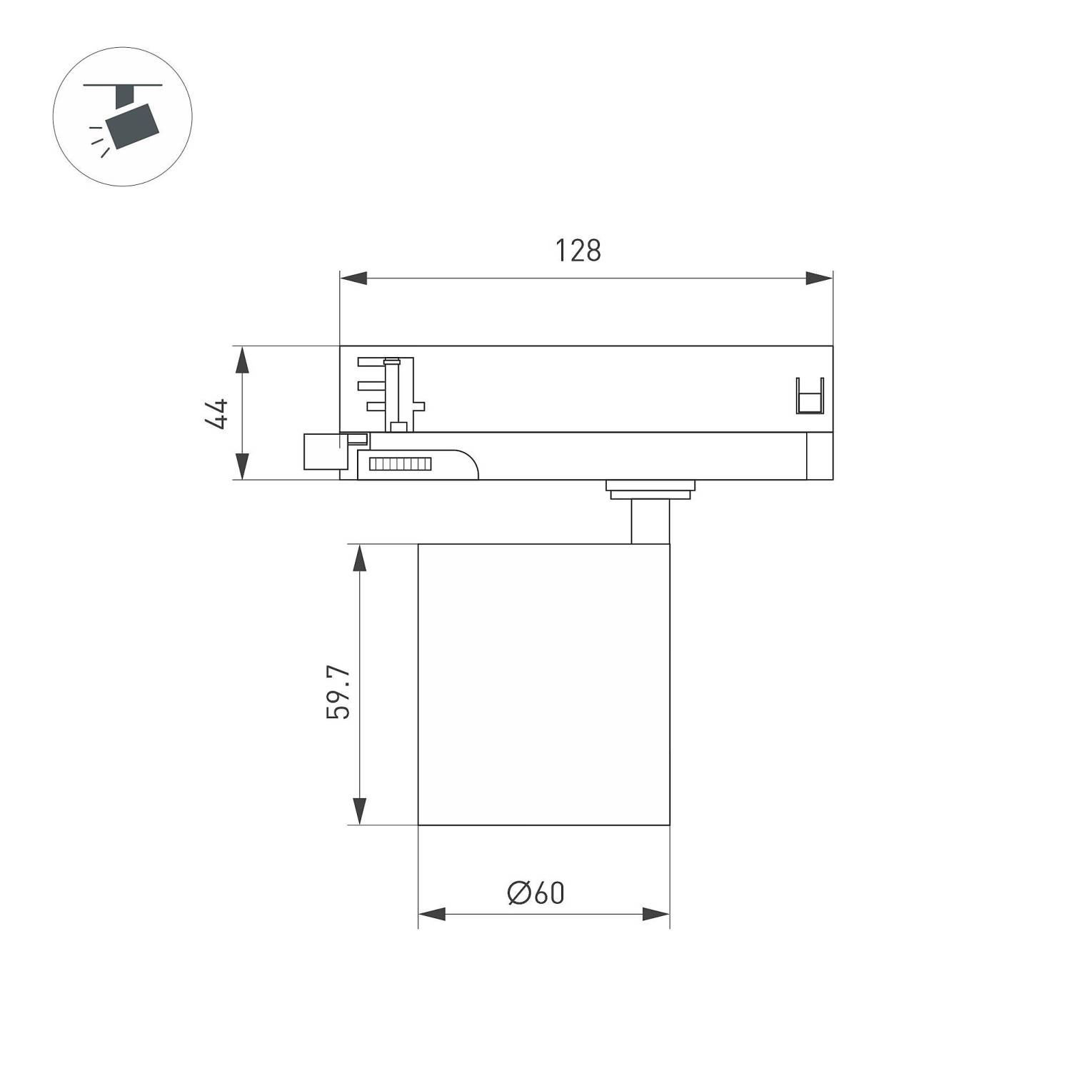 Трековый светильник Arlight Dyke 052277