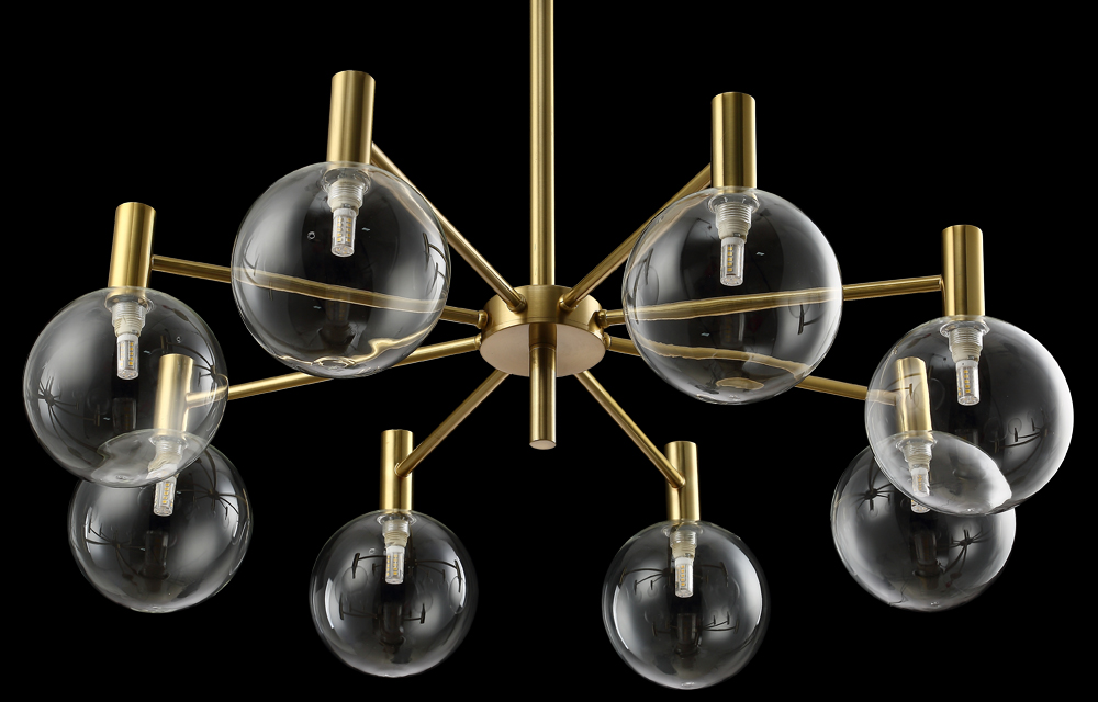 Люстра на штанге Crystal Lux Andres ANDRES SP8 BRONZE/TRANSPARENTE