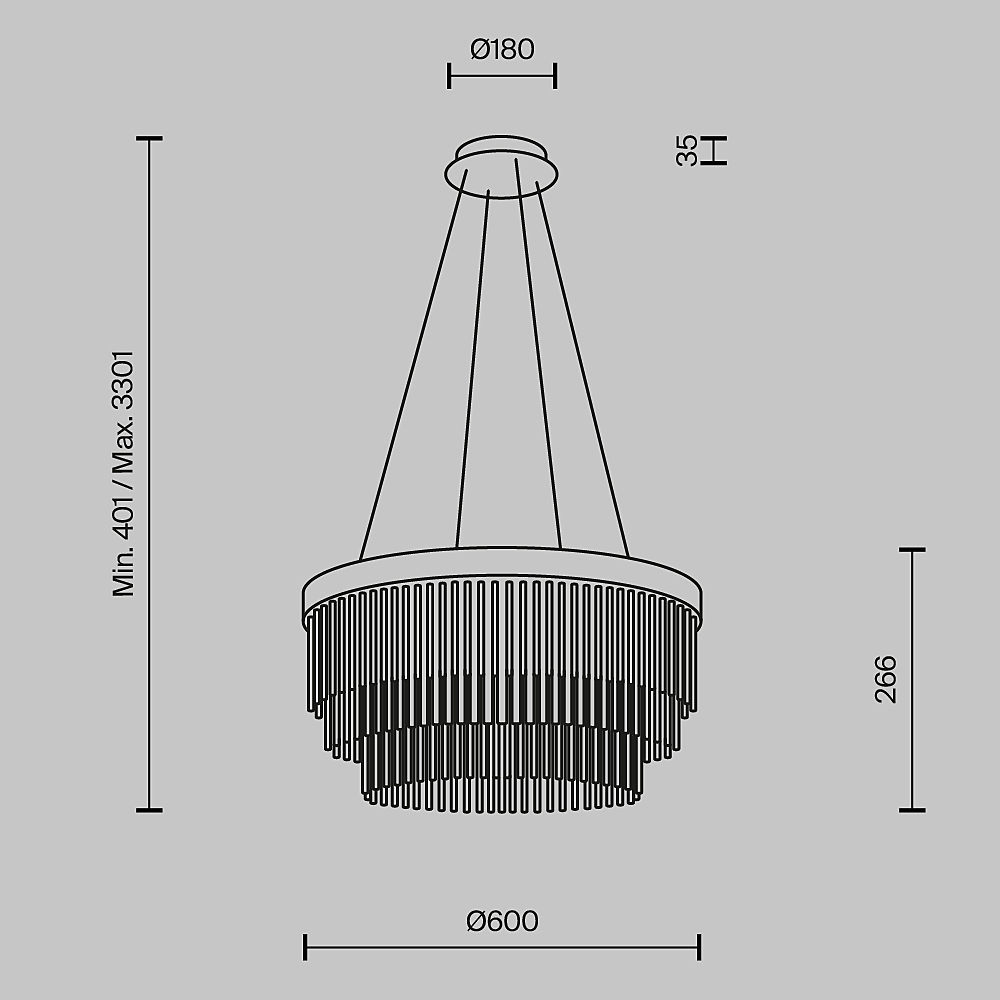 Подвесная люстра Maytoni Trove MOD486PL-L38BSK