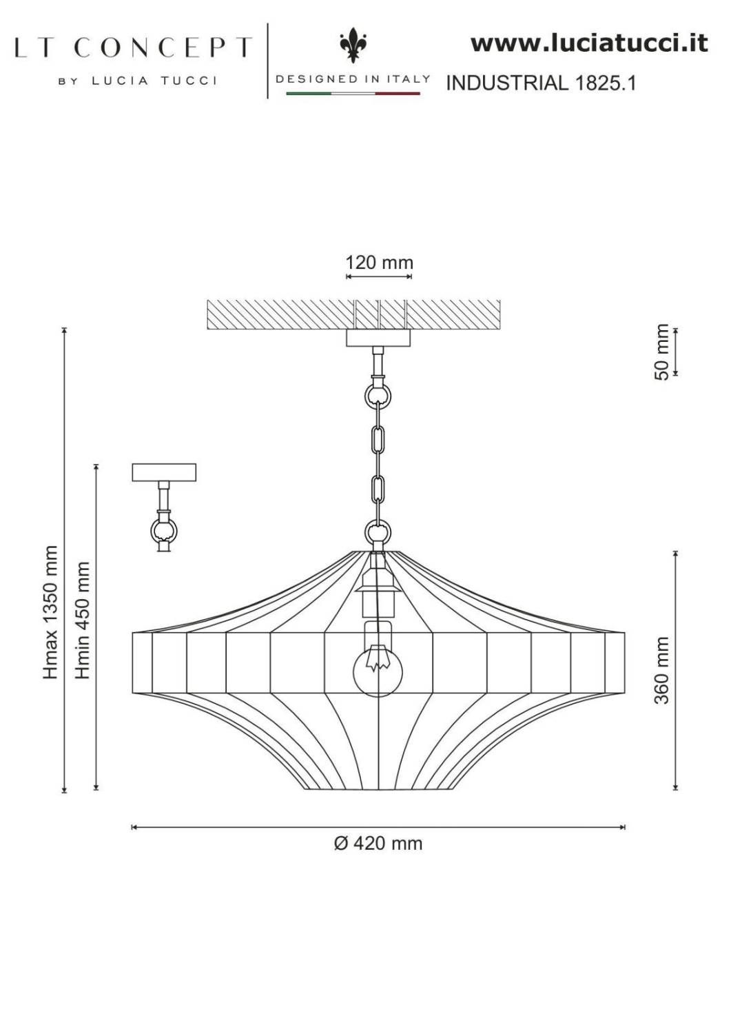 Светильник подвесной Lucia Tucci Industrial INDUSTRIAL 1825.1