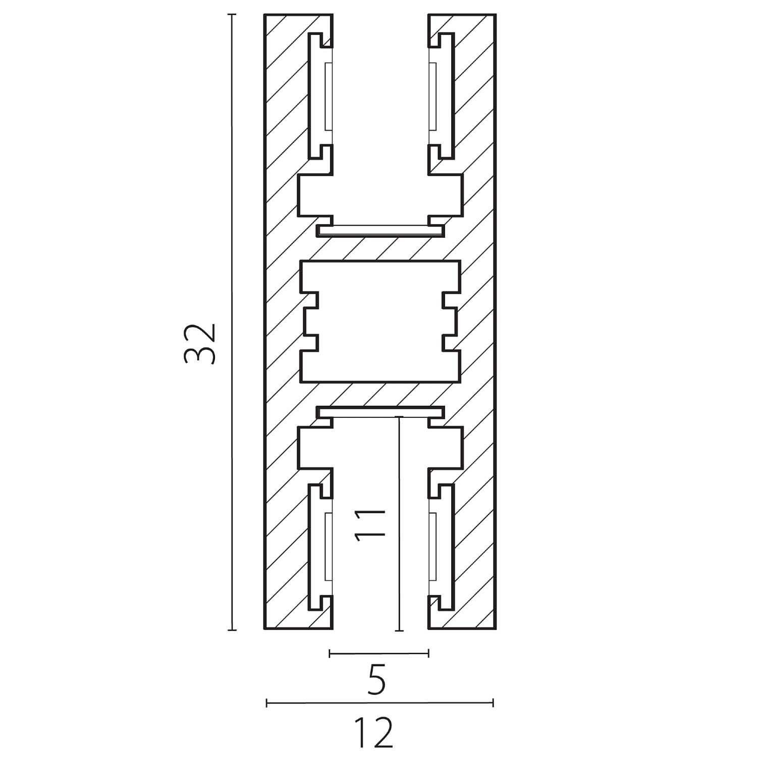 Шинопровод вверх-вниз тип Е 2м Lightstar Linea 506527