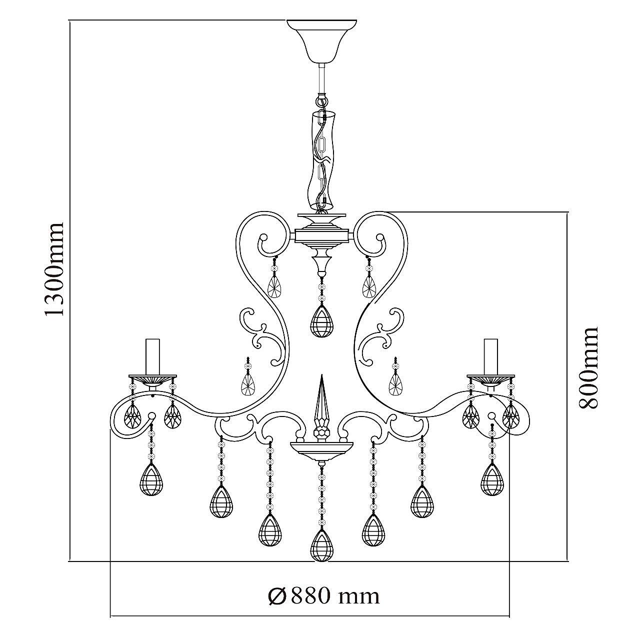 Хрустальная люстра Chiaro Сюзанна 458010712
