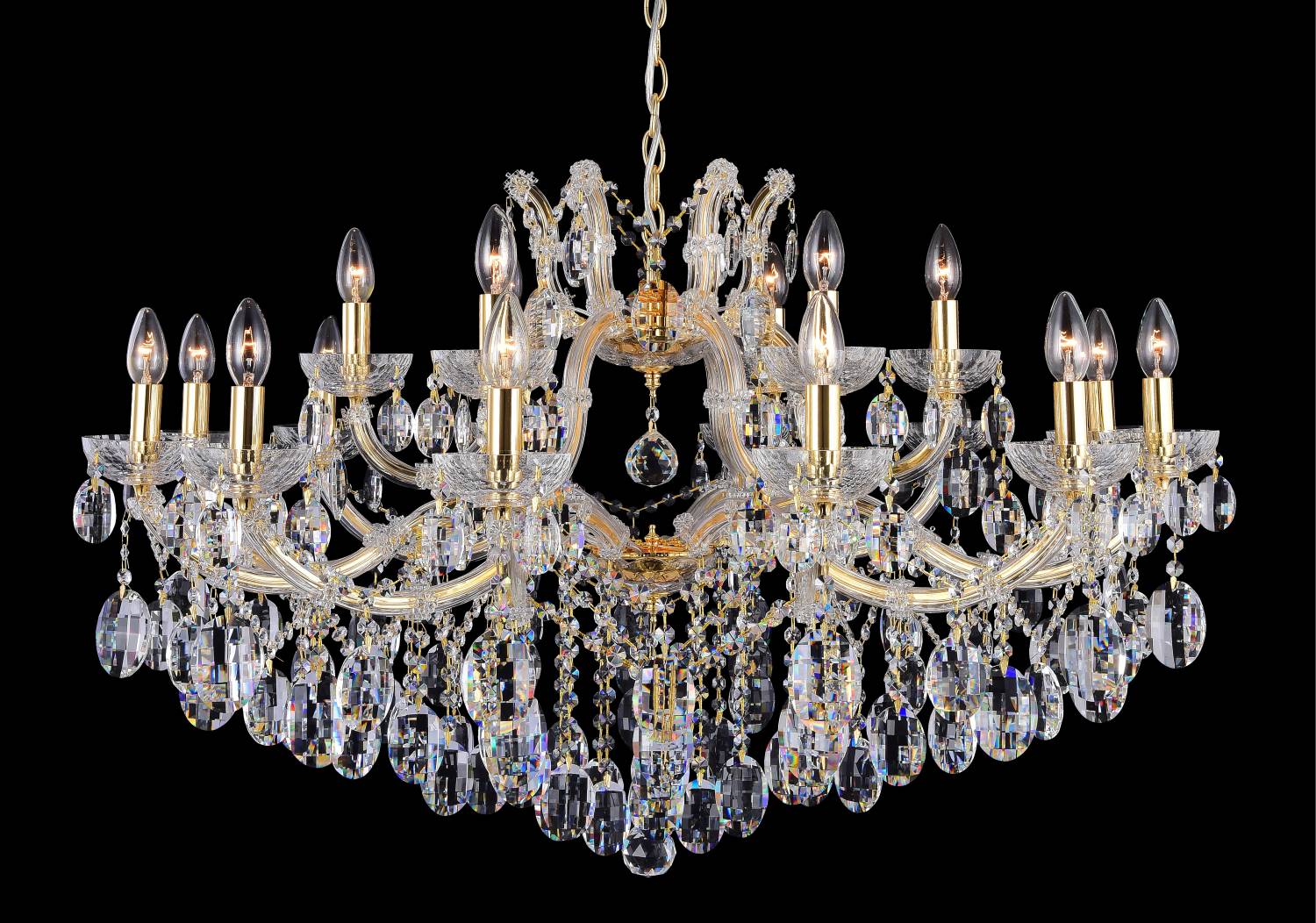 Подвесная хрустальная люстра Hollywood Crystal Lux HOLLYWOOD SP12+6 GOLD